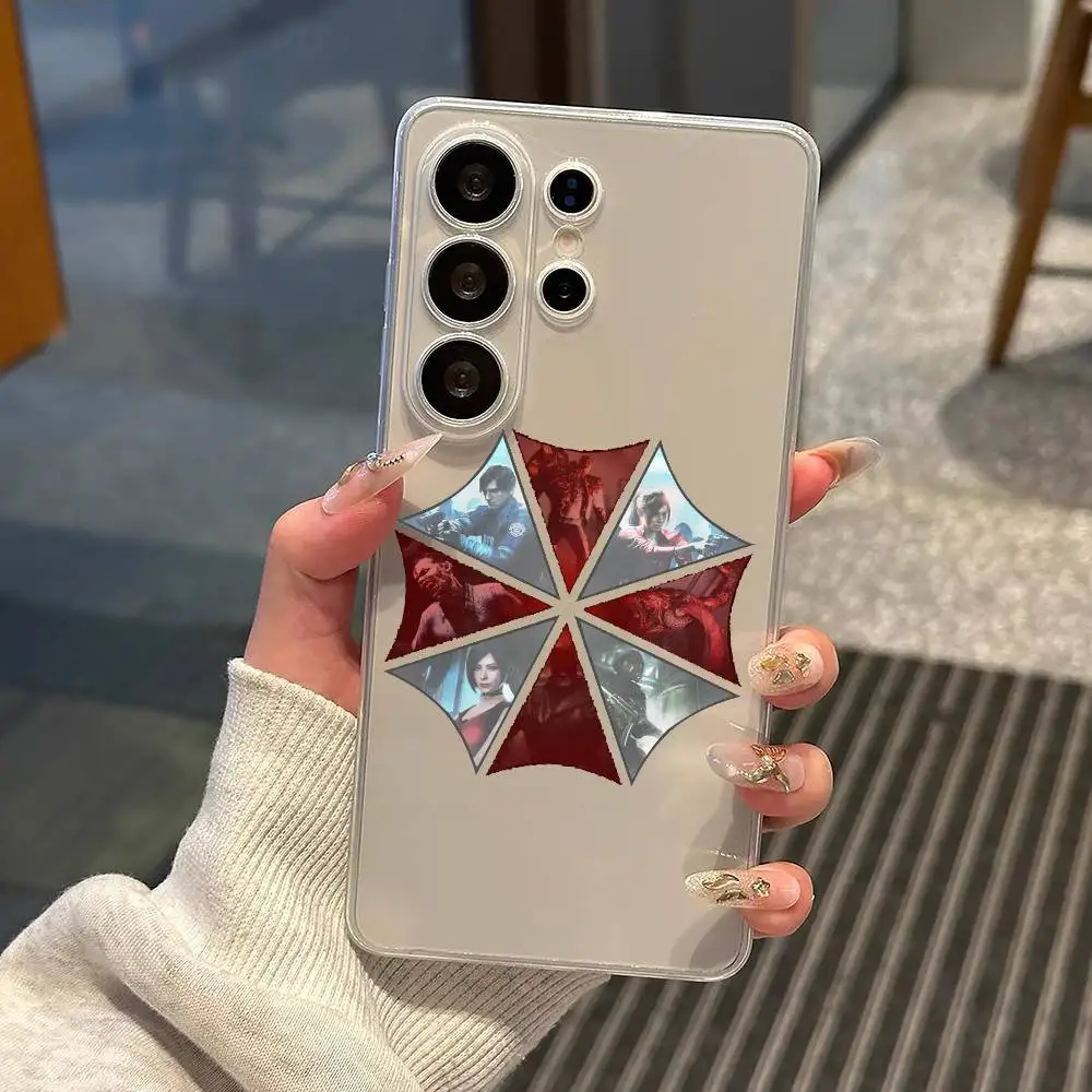 Resident E-Evil Game Cool Logo Phone Case For Samsung S25,S24,S21,S22,S23,S30,Ultra,S20,Plus,Fe,Note,10,9,5G Transparent