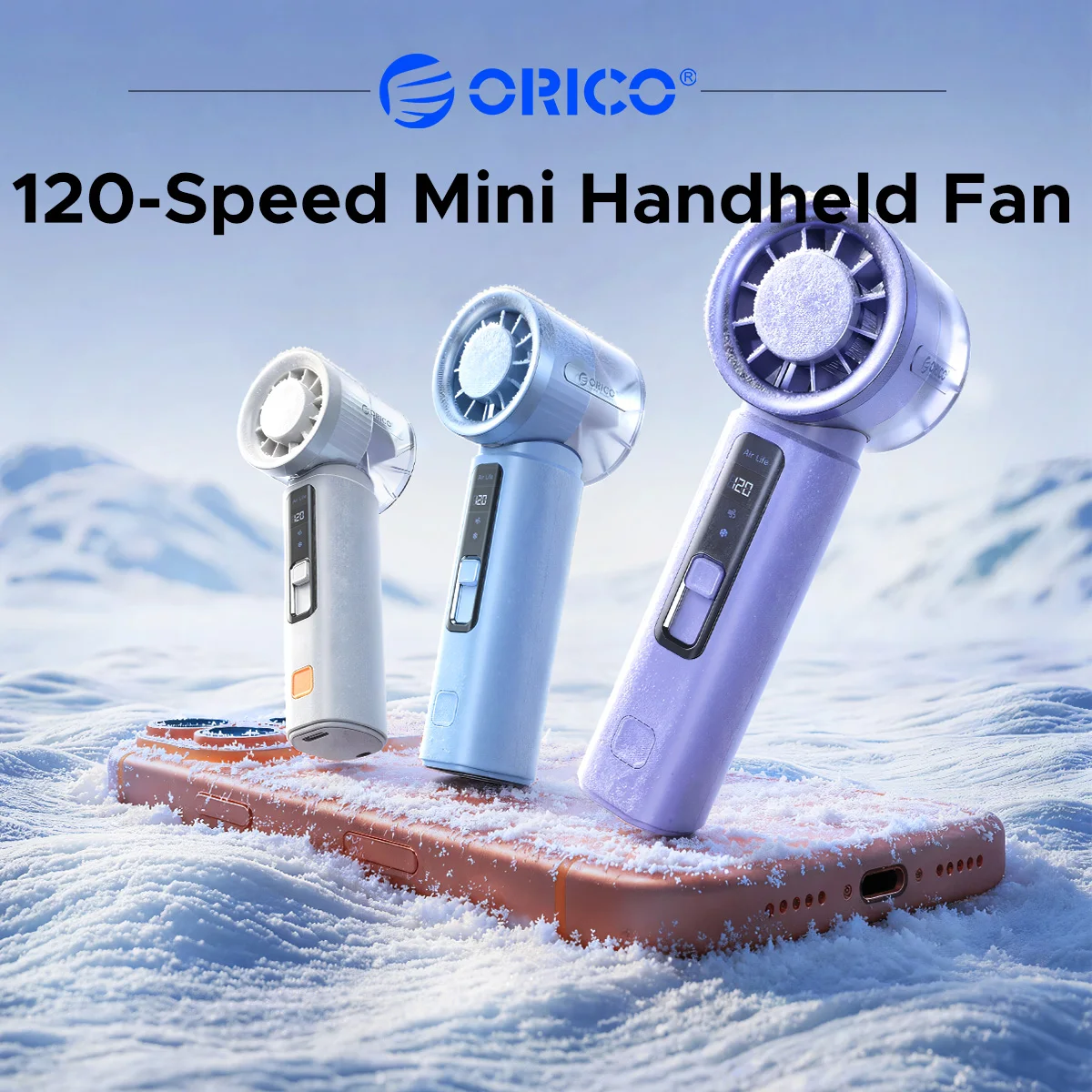 ORICO Mini Handheld Fan 10℃ Ice Cooling USB R...