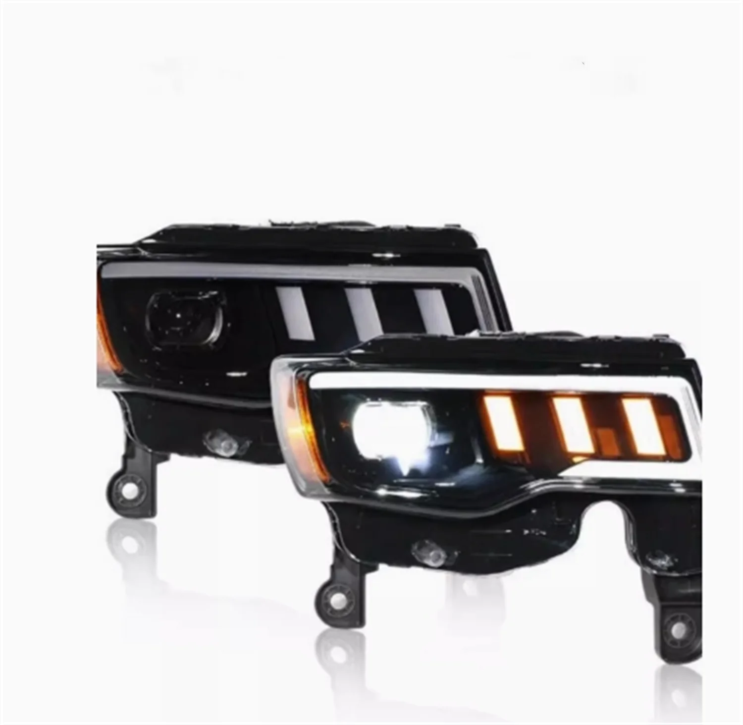 2pcs Car Led Headlight for Jeep Grand Cherokee 14-21 Daytime Running DRL headlamp Low High Beam