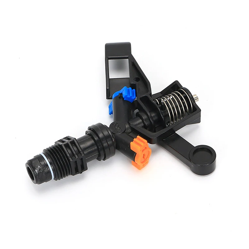 การเกษตรพลาสติก Rocker หัวฉีดชลประทานสนามหญ้า Sprinkler 1/2 นิ้วตัวเชื่อมต่อชายสวนรดน้ําสปริงเกลอร์หมุน