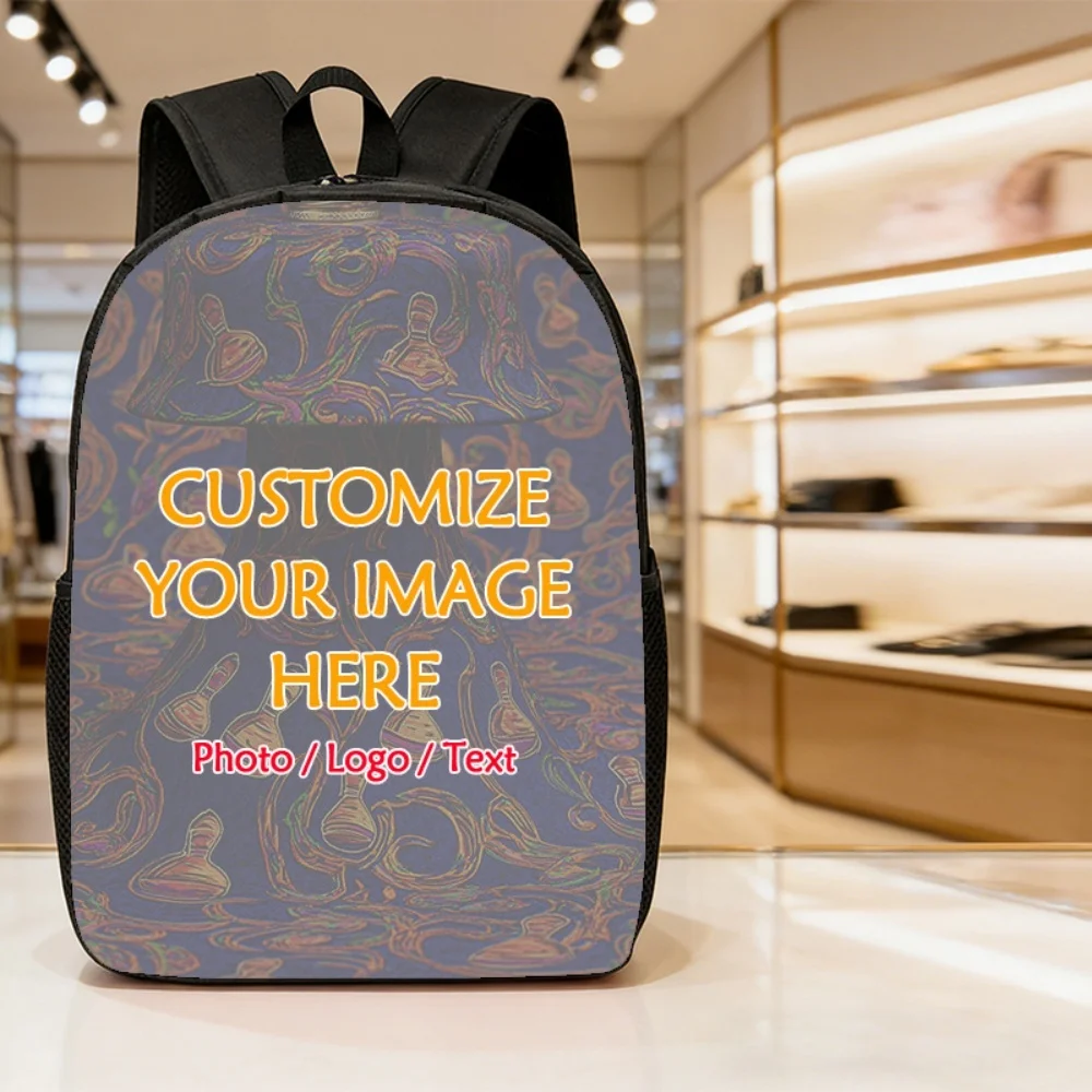 Customizable Photo Print Student Backpack Add Custom Image Logo Text Lightweight Daily School Travel Backpack for Teenagers
