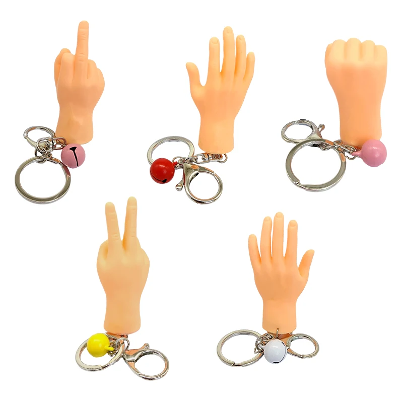 Kleiner Finger Schlüssel bund linke und rechte Hände Mittelfinger Schlüssel ring Kieselgel Hände Auto Charms Rucksack Anhänger Paare Geschenke