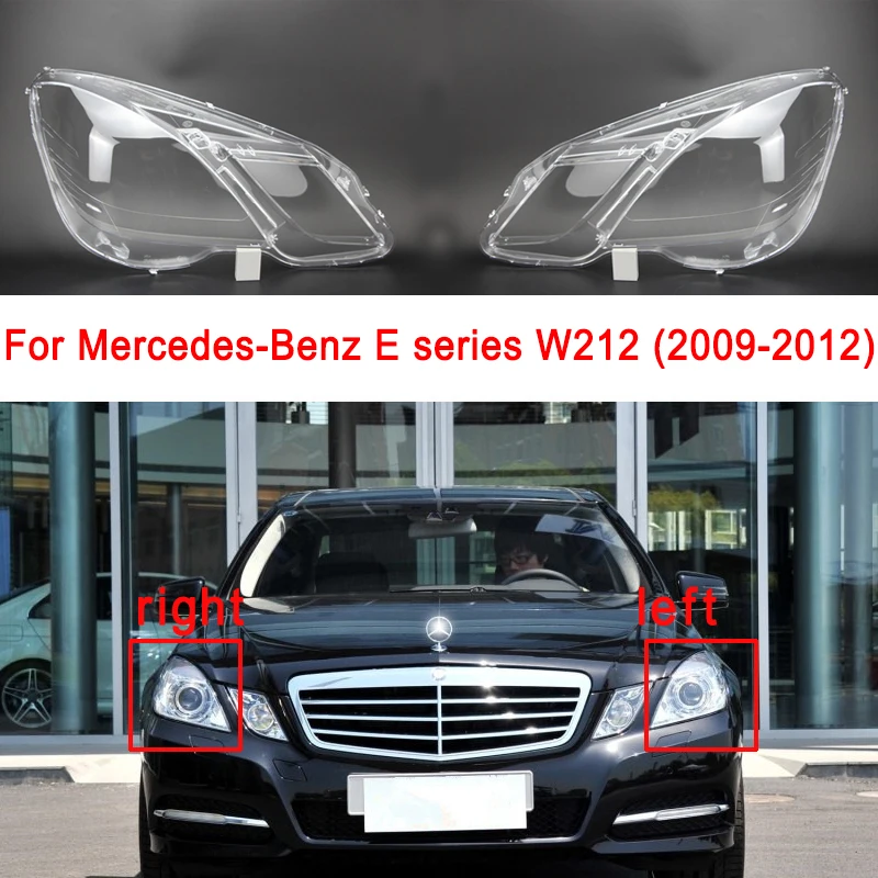 Car Front Headlight Lens Cover For Mercedes-Benz E series W212 2009-2012 Plexiglass Headlamp Shell Clear Headlamp Cover