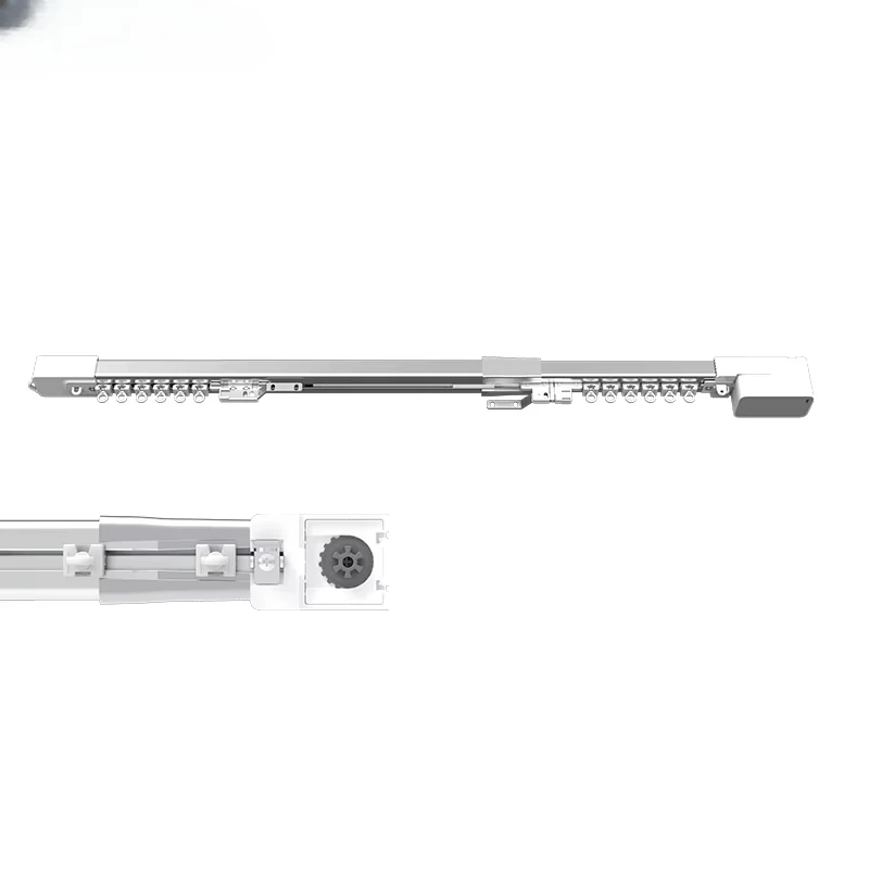 Manufacturer Ceiling Retractable Electric Aluminum Alloy 1.8-3 Meter Retractable Curtain Track Deluxe Electronic Edition