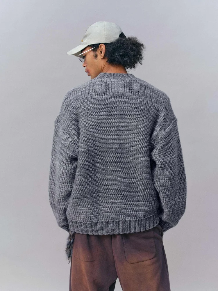 Monterest adient Color Blo Loose Fit Knitted Sweater round Ne Pullover Casual Comfortable Long Sve Autumn Winter Top