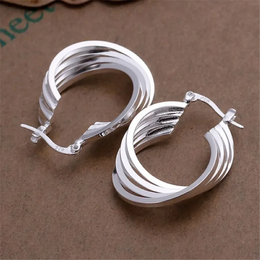 Christmas Gift High Quality Fashion Jewelry Silver 925 Plated Earrings Factory Direct Free Shipping