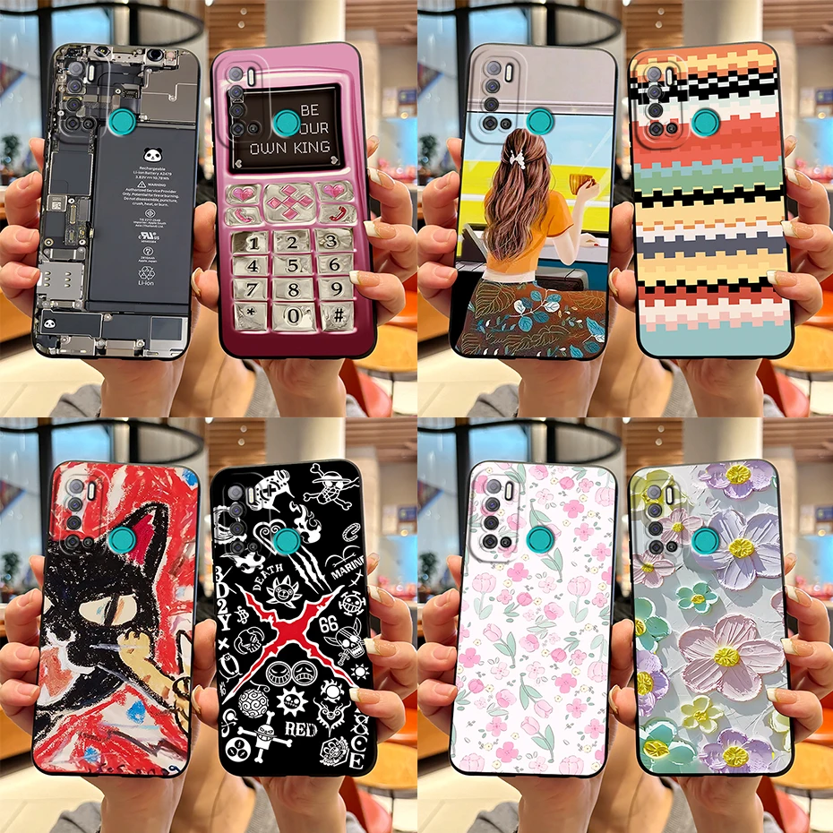 For Tecno Pouvoir 4 Case Pouvoir4 LC7 Stylish Printed Silicon Soft Matte Shockproof Phone Case For Tecno Pouvoir 4 Pro LC8 Cover