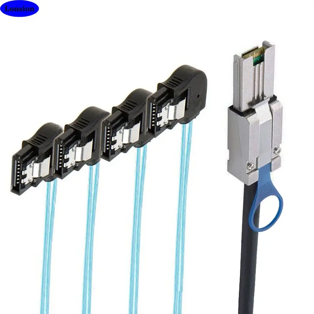 MINI SAS SFF-8088 to 4 Ports SATA 7P female connection cable For Server