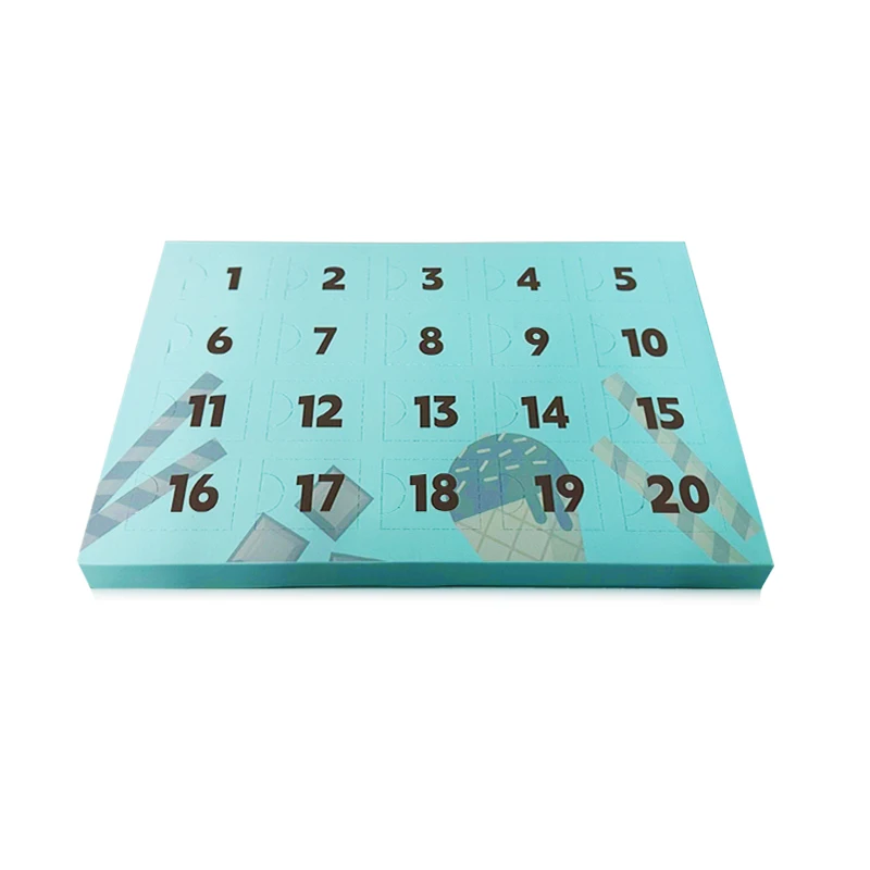 Customization.Wholesale Custom Logo Printed Christmas Diy Box Pet Sweet Chocolate Advent Calendar Empty 20 Day