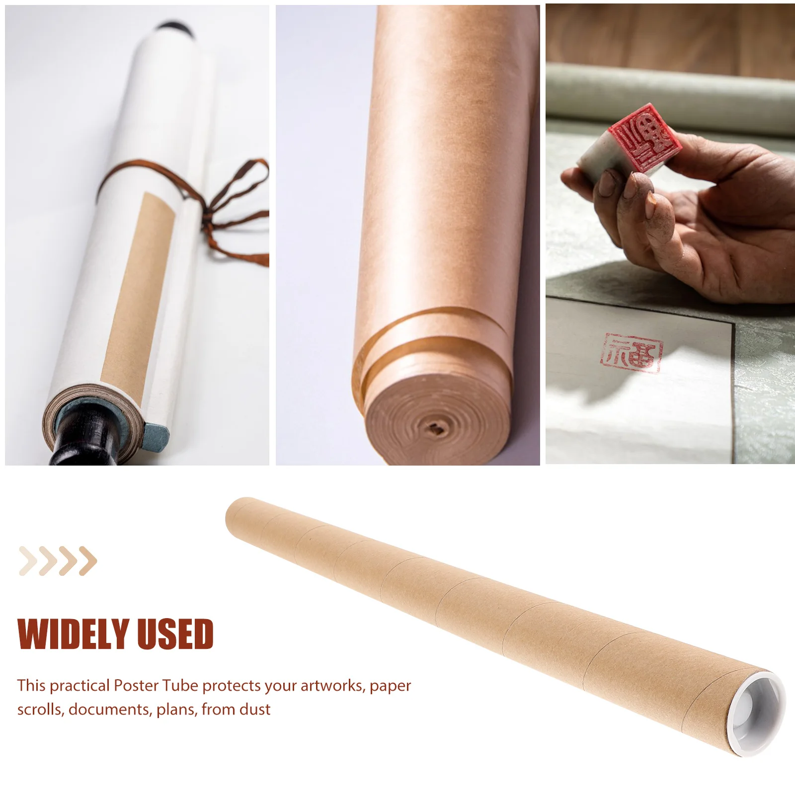 

2Pcs Kraft Paperboard Mailing Tubes Carton Packaging Cardboard Shipping Tube Painting Cylinder Paper Tubes Print Wrapping Supply