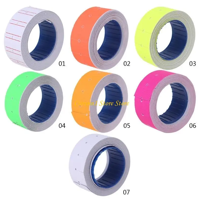 A3PC 10 Pcs Label Price Tag Rolls Tag Label Refill FOR Price Gun MX-5500 White for w/ Double Red Lines Yellow Red Pink