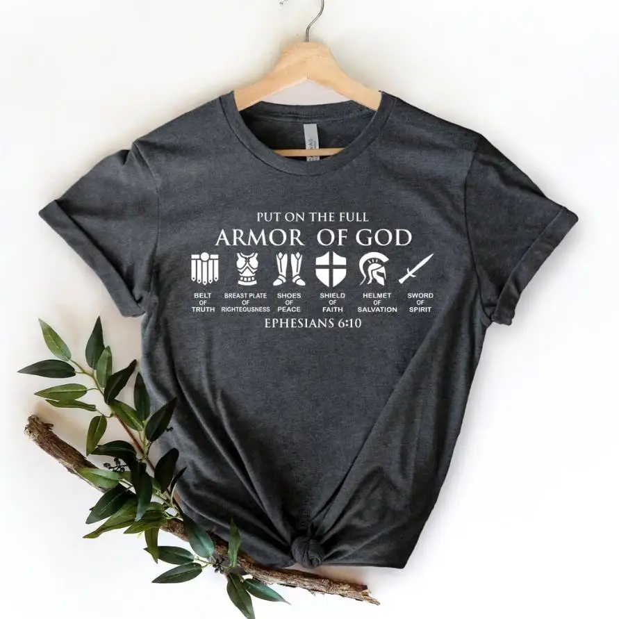 Put on The Full Armor of God Shirt Ephesians Knight Shirts Armor of God Religious Christian Tees Shield of Armor Hipster Tops