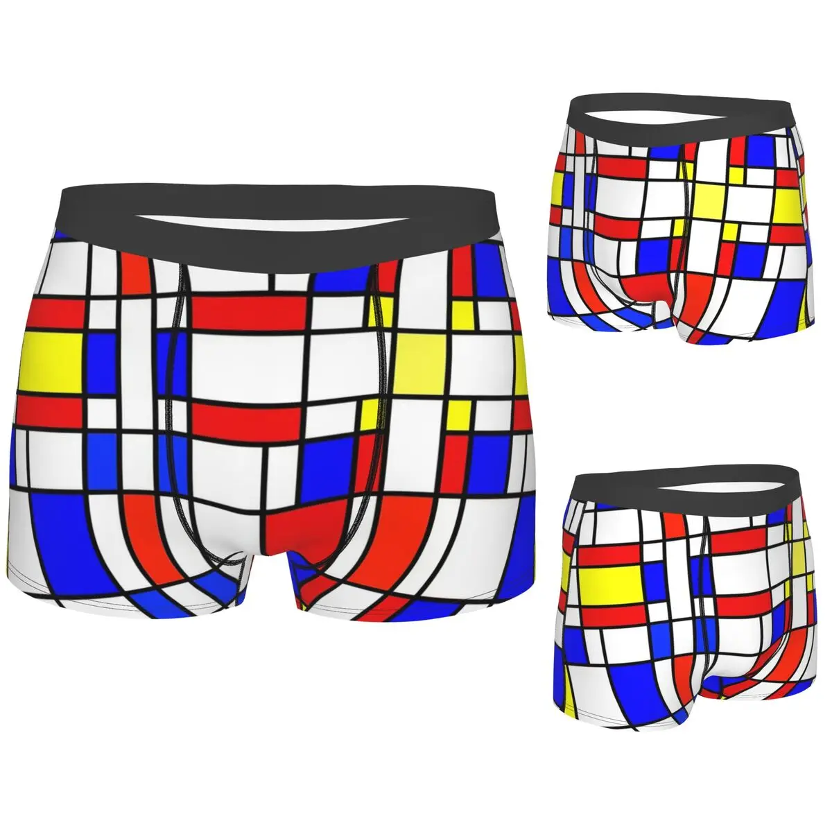 

Трусы-боксеры, шорты Piet Mondrian De Stijl, мужские удобные нижнее белье для мужчин, подарки бойфренду
