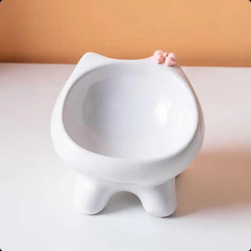 1pcs Pet Food Bowl 15-Degree Angle Cat Bowl To Protect The Cat's Neck And Prevent Pressure On The Whiskers Pet Supplies