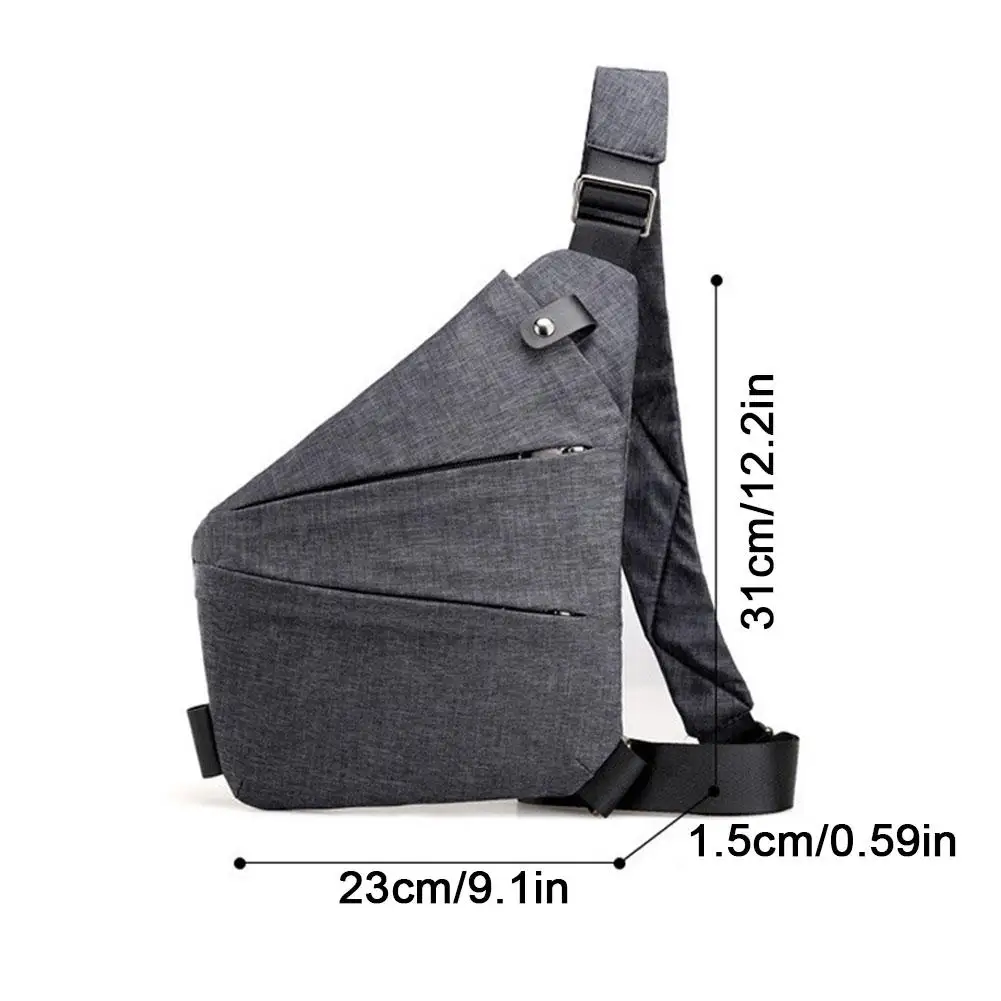 Bolsa transversal anti-roubo colorida masculina, carteira invisível, multifuncional, anti-salpicos, esportiva, corrida, lazer, peito