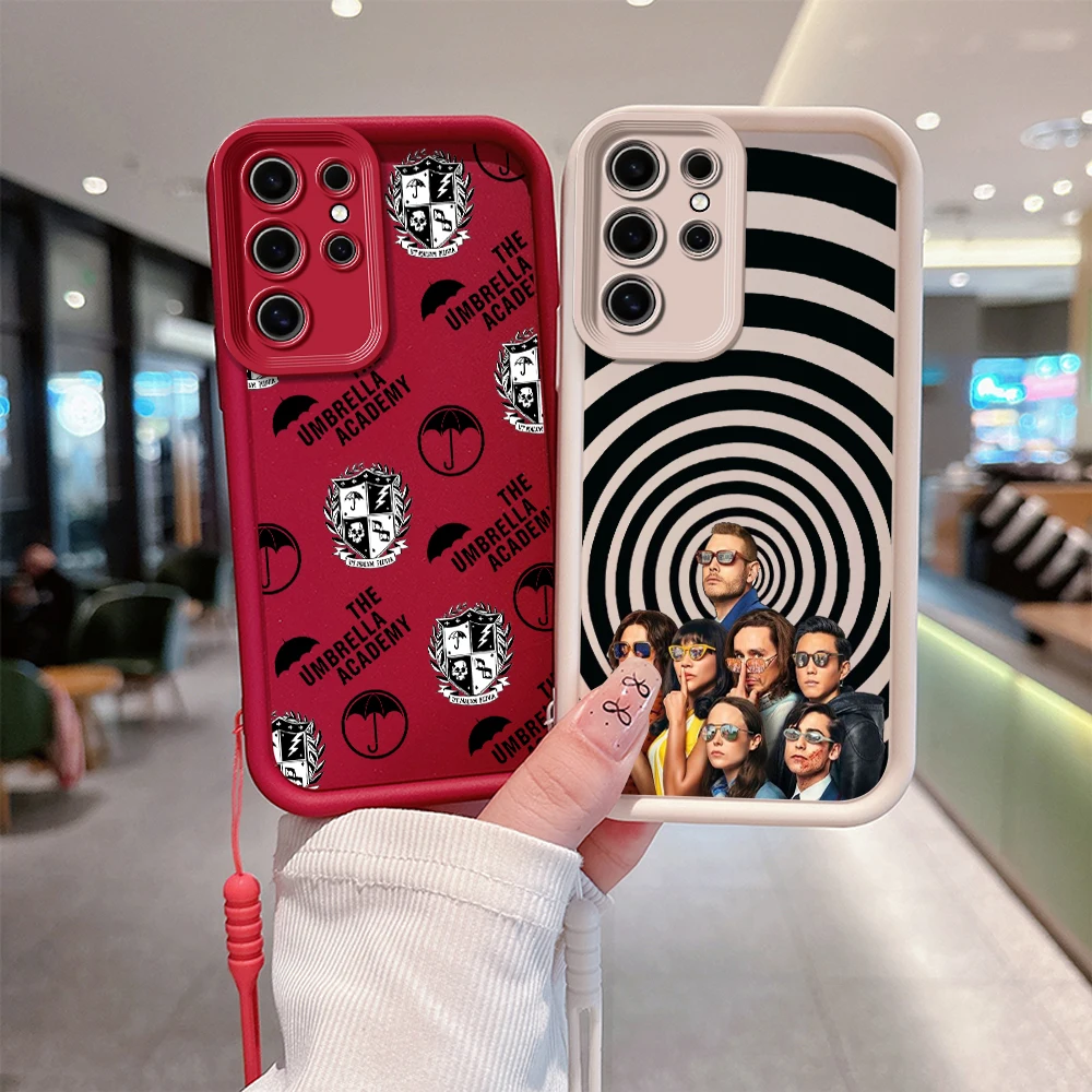 THE Umbrella Academy Phone Case for Samsung S24 S23 S22 S21 S20 FE Plus Ultra 5G Soft Silicone TPU Cover with Hand Strap