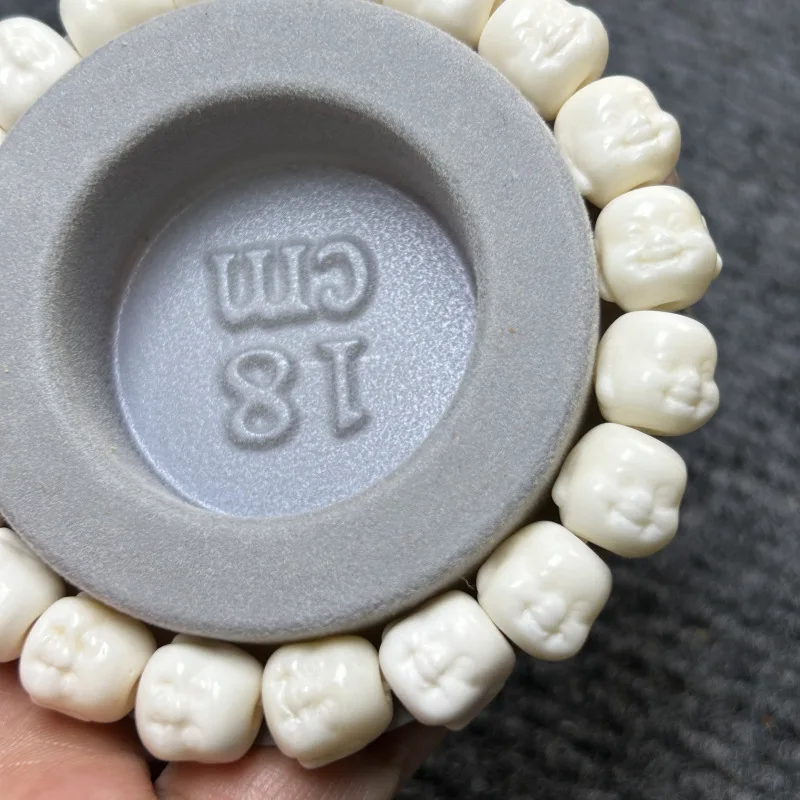 Natural mammoth bone carved passion seed bracelet, oil content, high density, 108 Buddha beads, 8*10*12mm