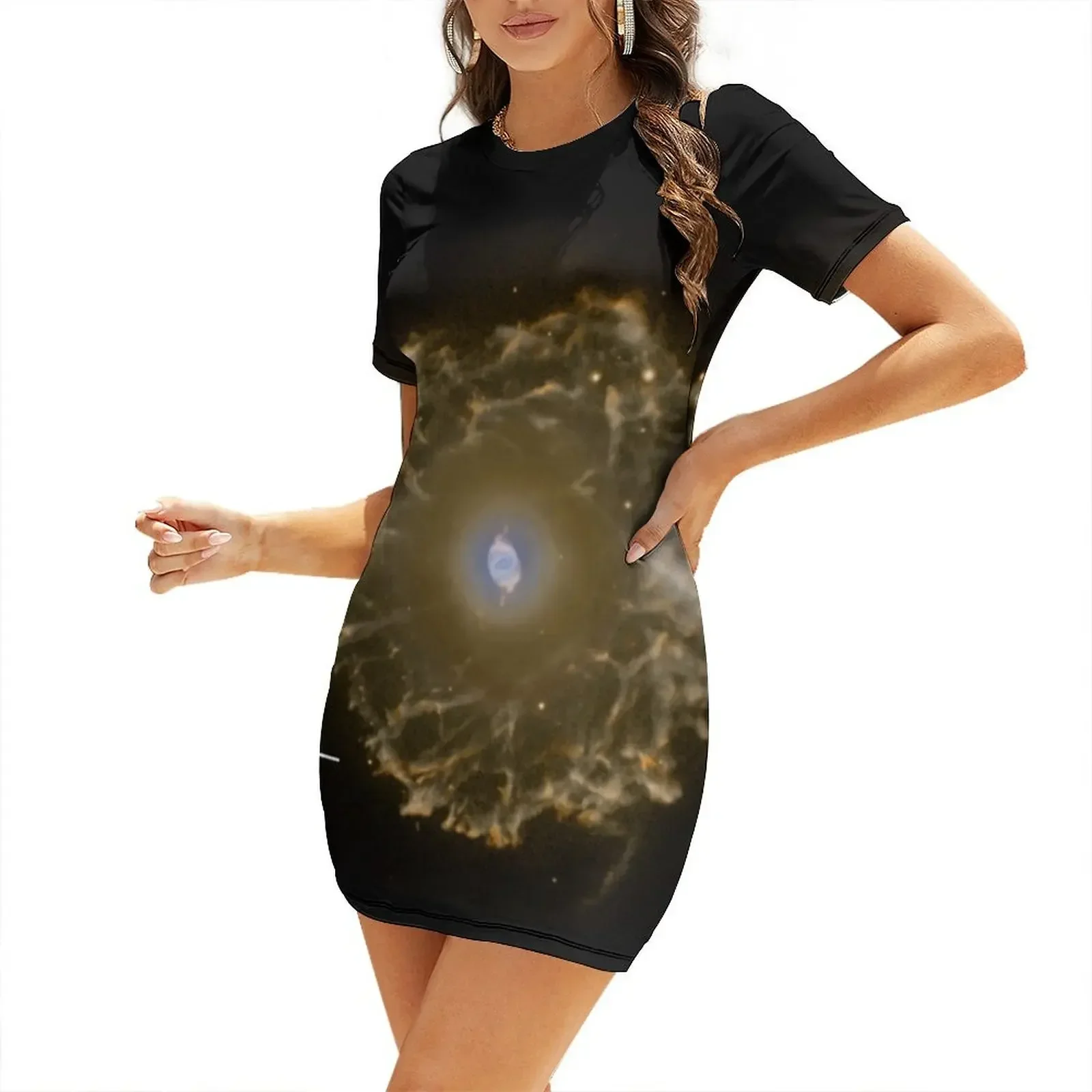 

Cat's Eye Nebula Halo Short-Sleeved Dress Beachwear summer dresses women 2026