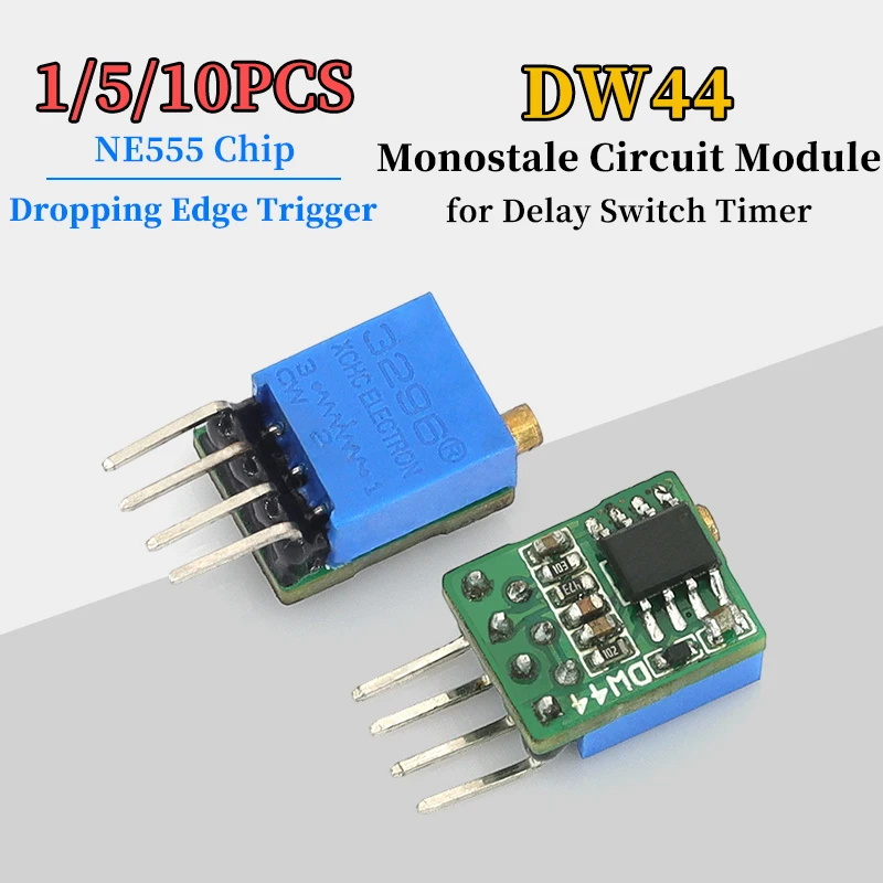 1/5/10pcs NE555-DW44 Monostale Circuit Module Dropping Edge Trigger for Delay Switch Timer