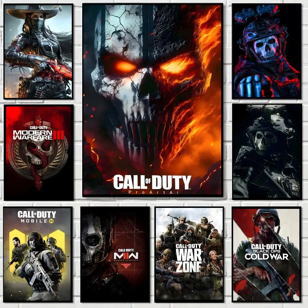 Game C-Call Of Duty Modern War Poster Self-adhesive Decal Living Room Bedroom Party Bar Decor Moisture-proof Fade-resistant