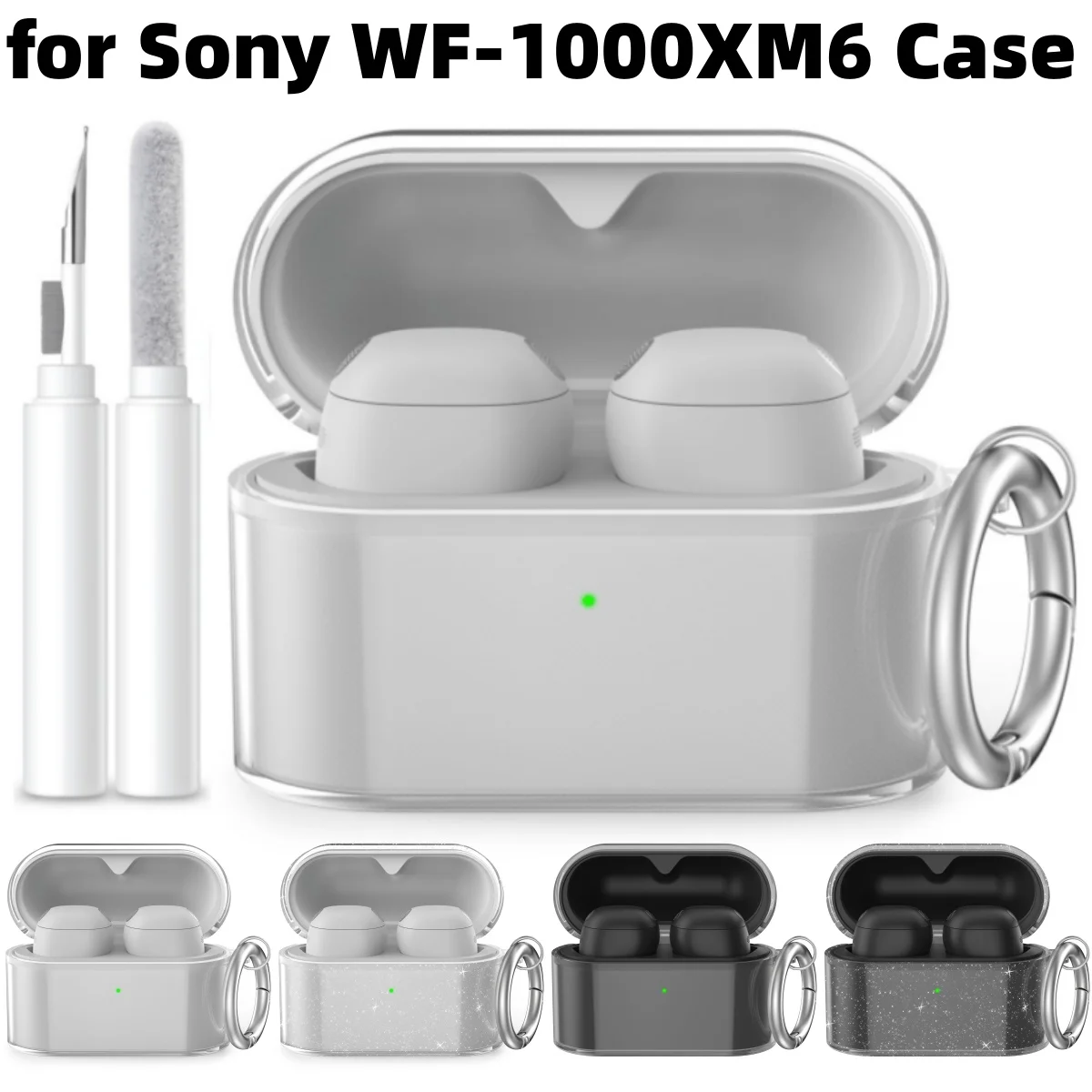 Clear Case for Sony WF-1000XM6 (2026 New) Soft TPU Transparent Protective Earphone Accessories with Keychain for Sony WF-1000XM6