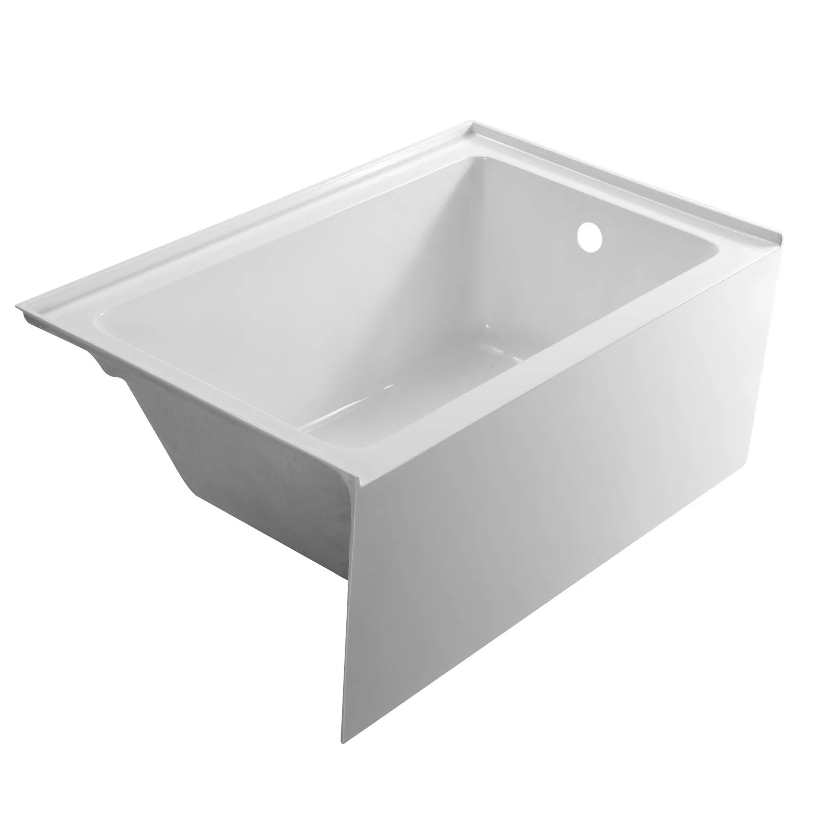 VEVOR Alcove Bathtub Contemporary Acrylic Bathtub Soaking Bath Tub with Right/Left Hand Drain and Overflow Hole for Bathroom