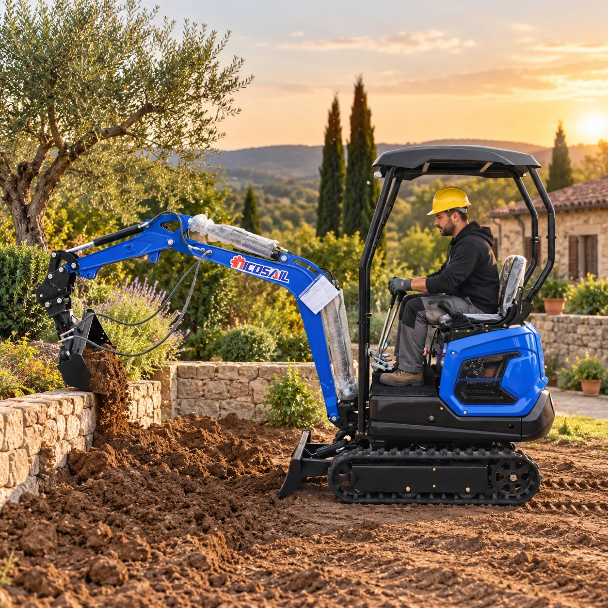 NICOSAIL 1150kg Mini Digger 10.2HP Diesel 933mm Compact Excavator Poland Stock Fast Shipping Across Europe