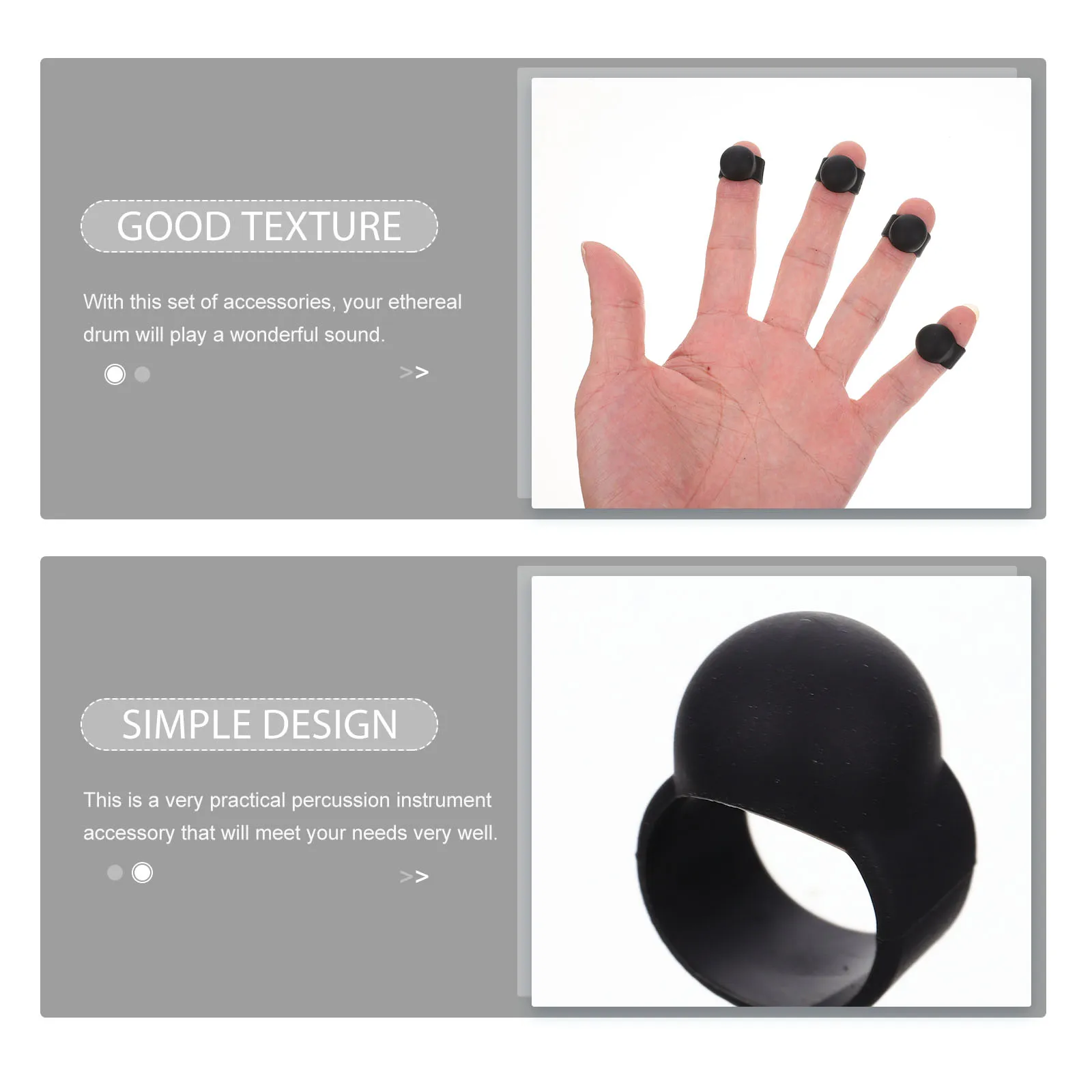 

1 set Ethereal Drum Accessories 21cm Sticks 8 Finger Protectors Musical Instrument Fittings Percussion Practice Covers