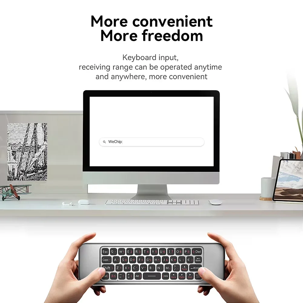 Air Mouse Remote Control 2.4G Voice Control Learning Full Keyboard Rechargeable for Smart TV Projector Linux Android