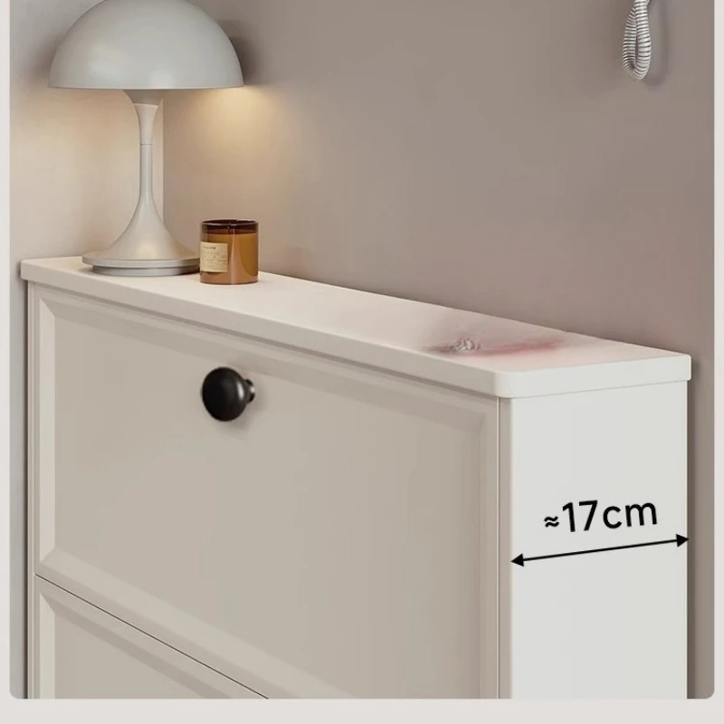 Ultra-thin tipping bucket shoe cabinet at the door of the home