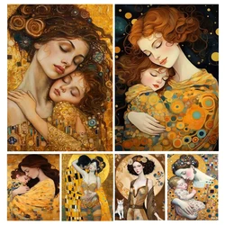 Gustav Klimt Mom And Baby Diamond Painting Diy Full Square Round Sexy Lover Diamond Mosaic Famous Painting Jewelry cross stitch