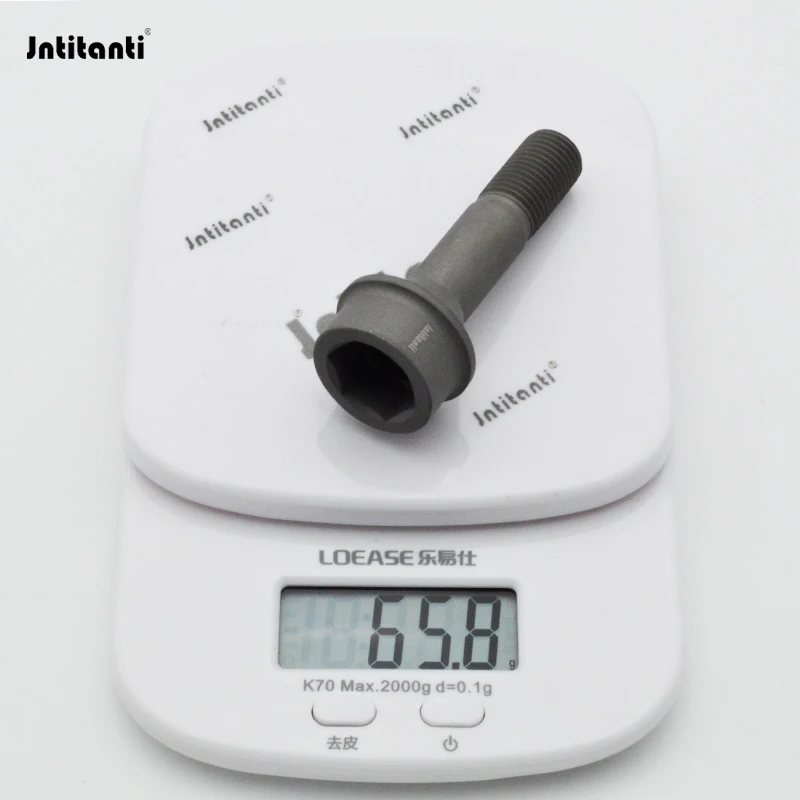 Jntitanti Never rust racing parts cone seat Gr.5 titanium hub bolt wheel bolt M14*1.5*52mm for Ferrari racing car