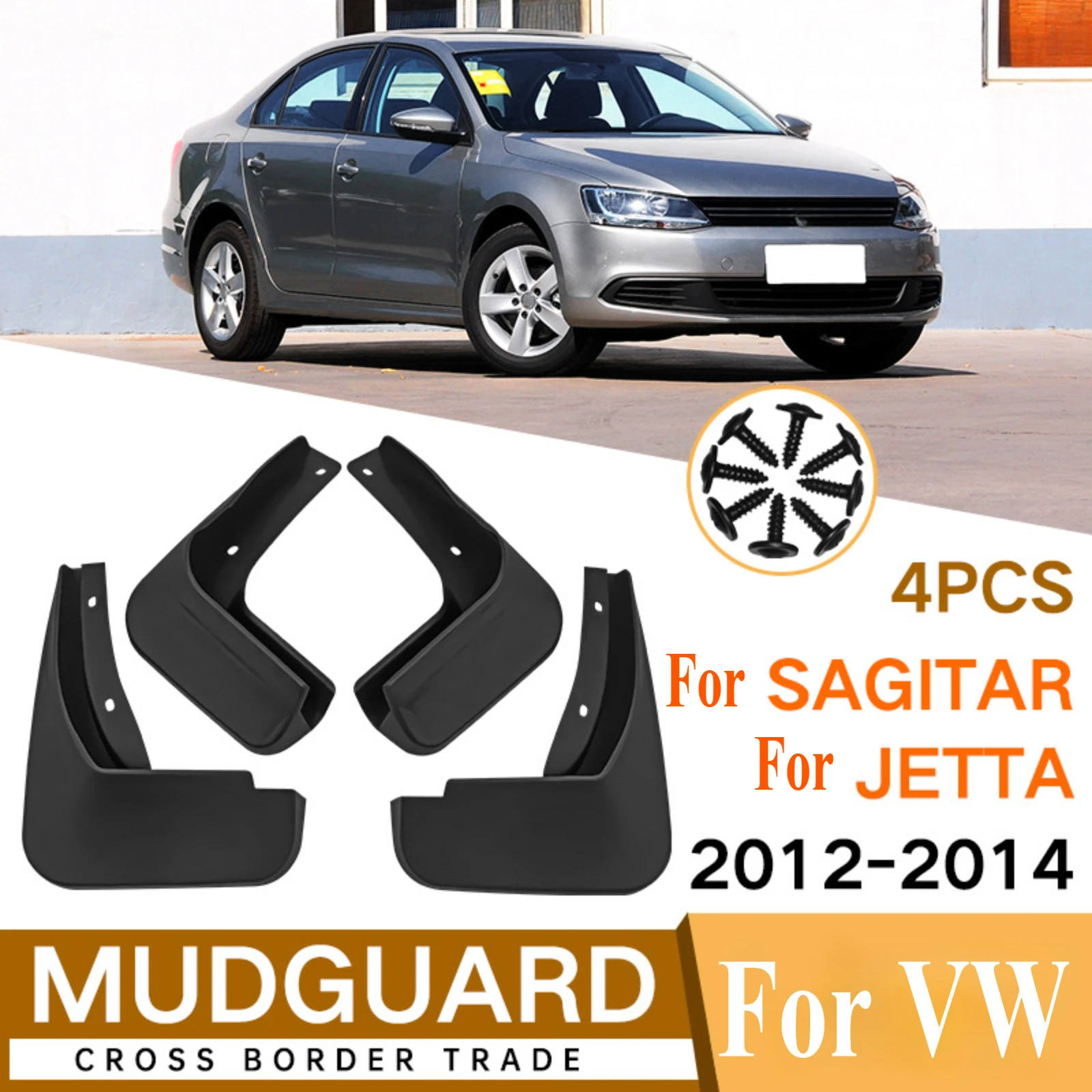 

For Volkswagen Sagitar Jetta 2012-2014 Mud Guards Car Exterior Protector Accessories Anti-Splash Dirt-Proof Flexible RubberParts