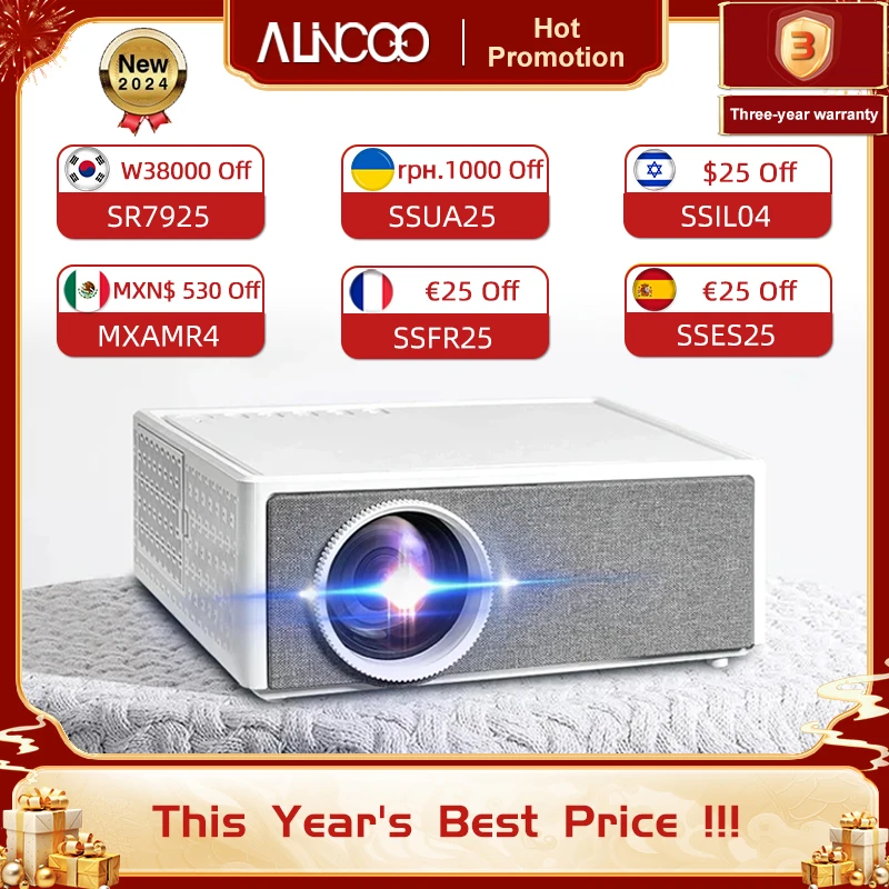 2024 Alincoo nuevo 1080P E700 Pro Proyector Full HD 4K 2K proyectores de haz cine en casa 5G WIFI Android vídeo inteligente proyector de películas