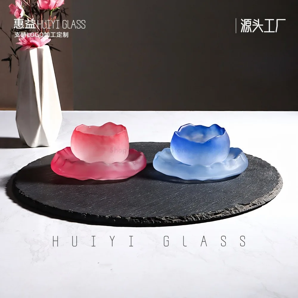 Pink Chinese Style Tea Cup Set Ancient Glass Tea Cup Gift for Women Office Tea Master Cup Retro Porcelain Teaware