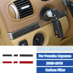 For Porsche Cayenne S GTS Turbo 2003-2010 Carbon Fiber Car Interior Decoration Instrument Panel Trim Sticker Accessoire Voiture