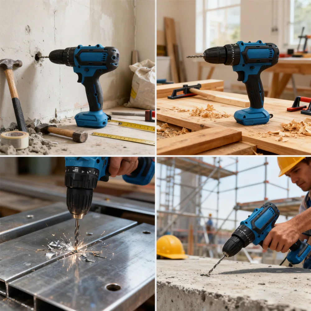 مجموعة أدوات الحفر الكهربائية بدون فرش، مجموعات أدوات كومبو، أداة يدوية كهربائية، مثقاب كهربائي لاسلكي #6