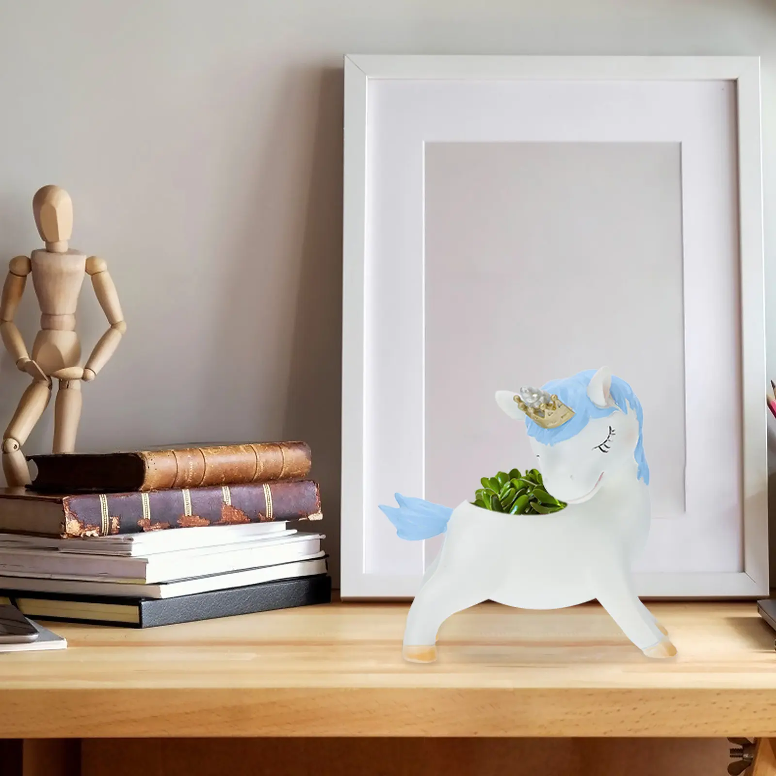 1Pcs Unicorn Shaped Resin Flowerpot Mini Succulent Planter for Indoor Outdoor Desktop Decor Garden Bonsai Table Potted Plant