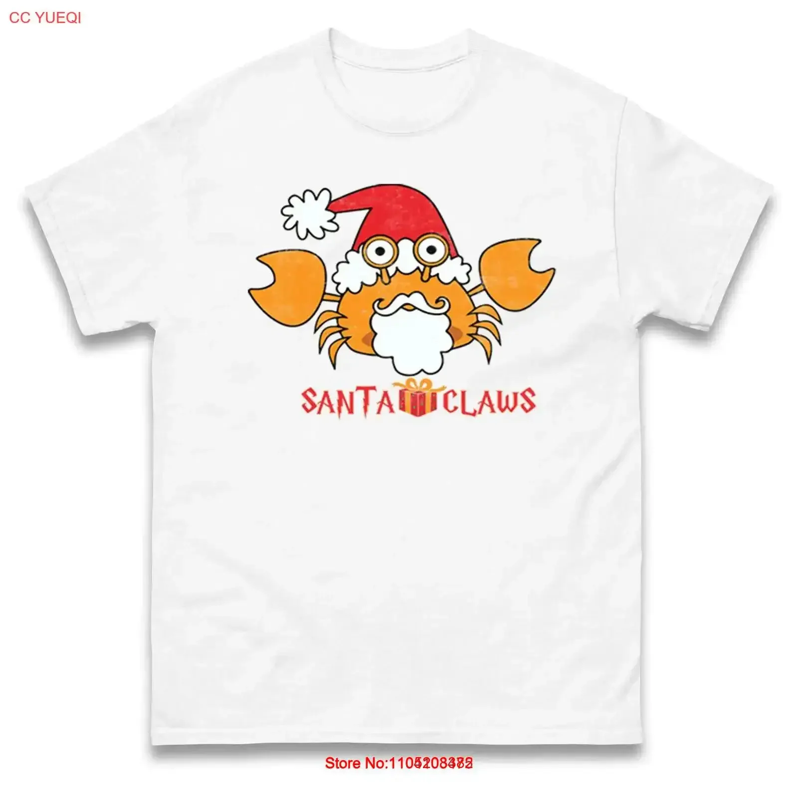 

Забавная рождественская футболка с изображением Санта-Клауса и краба, наступательная уродливая винтажная стираная удобная дышащая растянутая уличная одежда, мягкая графика