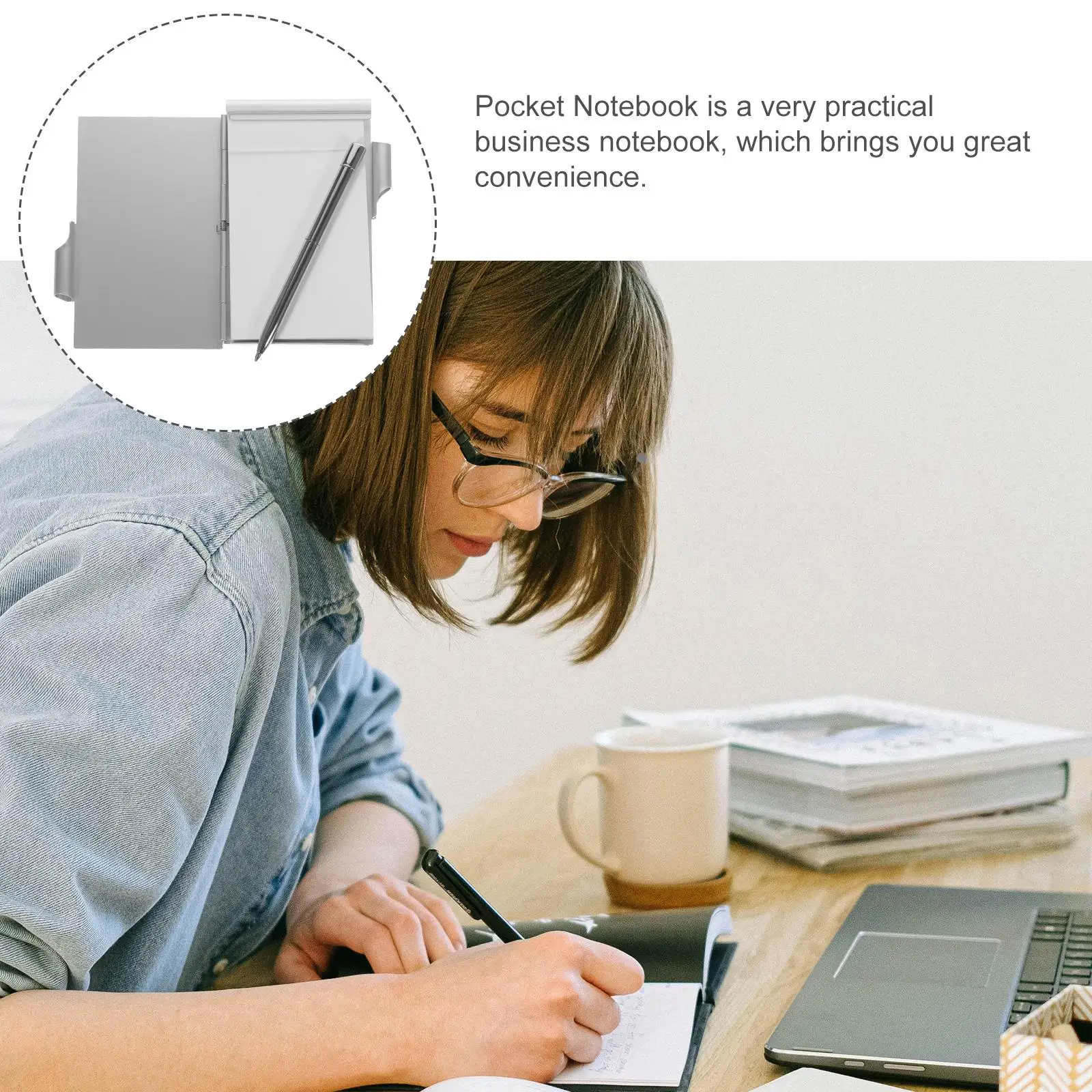 Aluminum Alloy Card Box Pocket Notebook Notepad Tearable Memo Tabs Notepads Schedule Pouch Small