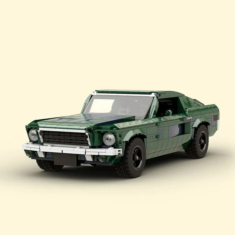 

1406pc Moc Technical Super Green Mustangs Sport Racing Car Building Bricks Blocks Model Birthday Christmas Gifts For Boys 21047