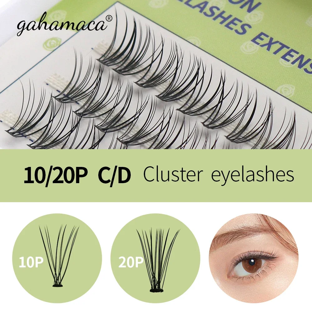 GAHAMACA 60 knots 10D/20D Black 8/9/10/11/12/13/14mm Mink Eyelash Extension Artificial Eyelash Fake False Lash Eyelashes Makeup