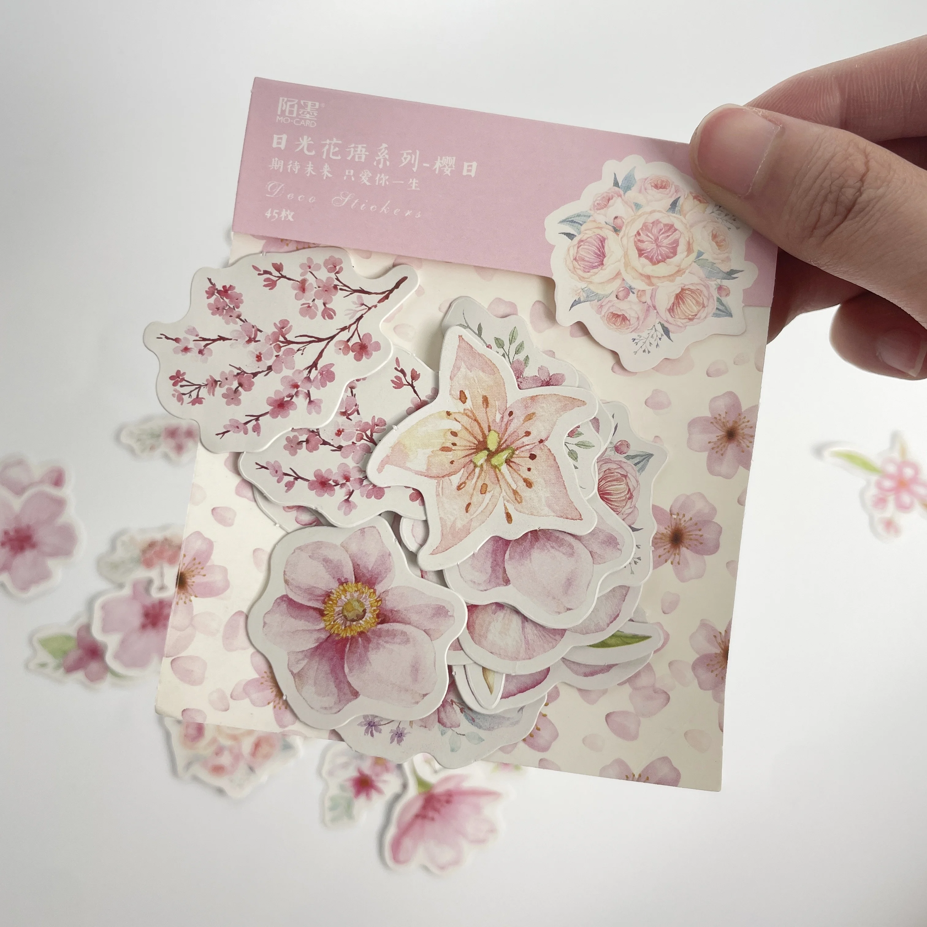 45 pcs Plant Flower Cherry Blossom Stickers Diary Scrapbooking Supplies Planner Decorative Stationery Sticker Aesthetics Sticker