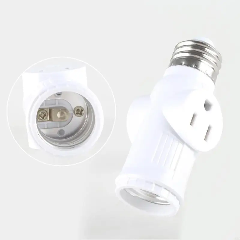 HX5C E26/E27 Bulb to 2 Prong/3 Prong Outlet Plug for Indoor Outdoor Use No Wiring