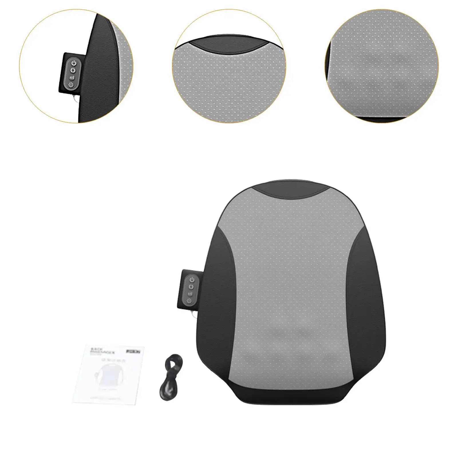 مدلك أسفل الظهر مع الحرارة، مريح، خفيف الوزن، مسامي، وسادة تدليك العجن ثلاثية الأبعاد، مناديل كهربائية عميقة للسفر