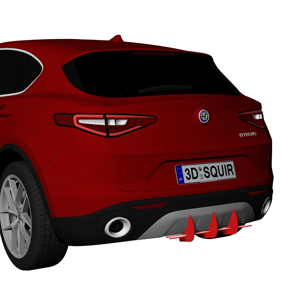 

For Alfa Romeo Stelvio 2017-2022 Year Rear Diffuser Bumper Lips Spoiler Splitter Body Kit Accessories