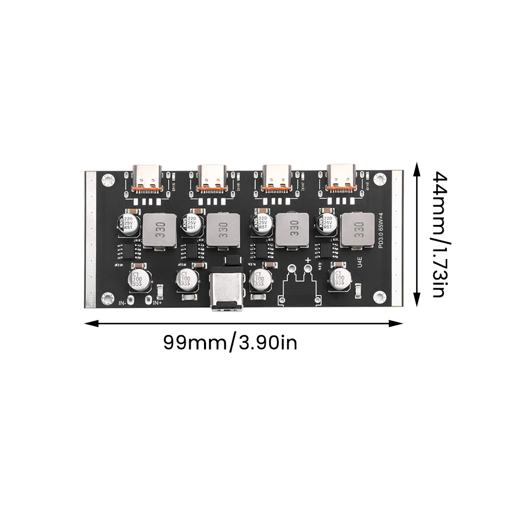 4 Way Output PD65W Fast Charging Module Type-C Interface Support PD3.0/2.0 QC3.0/2.0 FCP AFC Fast Charging DC5.5*2.5/2.1