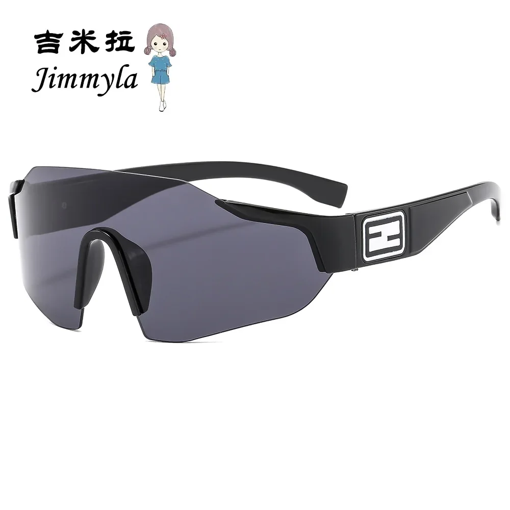 Fashion men's and women's cycling sunglasses, colorful frameless one-piece sunglasses, driving eye protection trendy glasses