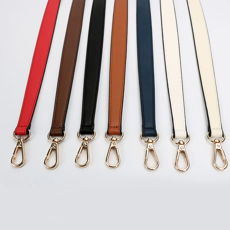 Couro genuíno Bolsa Correia Alças para Bolsas Femininas, Fivela Dourada, Cinto de Substituição, Cinto de Ombro Curto, Saco Acessórios, 100% Genuíno