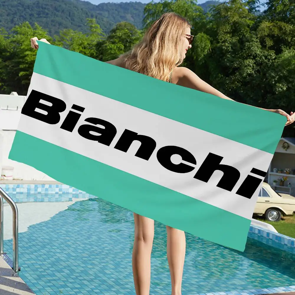 B-Bianchi Bike Logo Beach Towel Colorful Bath Towels for Girl Microfiber Quick Dry Custom Sand Free Beach Yoga Spa Gym Pool